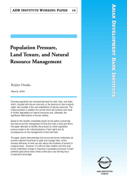 Population Pressure, Land Tenure, and Natural Resource