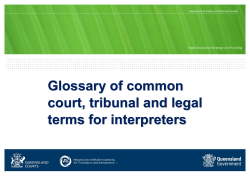 Glossary of common court, tribunal and legal terms for interpreters