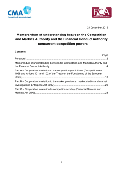 Memorandum of understanding between the Competition