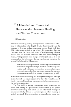 2. A Historical and Theoretical Review of the Literature: Reading