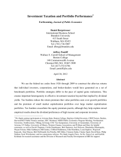 Investment Taxation and Portfolio Performance