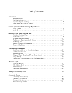 Heritage Leader Resource Guide