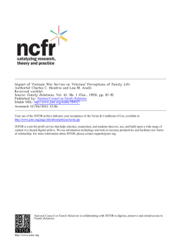 Impact of Vietnam War Service on Veterans` Perceptions of Family Life