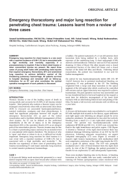 Emergency thoracotomy and major lung resection for penetrating
