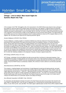 Omega&mdash; one to watch, New recent highs for Summit, Reach into Trap