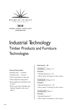 Industrial Technology Timber Products and Furniture Technologies