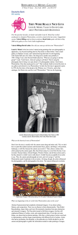 Read an Interview with Louis K. Meisel About Photorealism`s Early