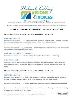 INDIANA ACADEMIC STANDARDS AND CORE STANDARDS