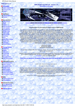 BPM Studio Online-Manual - www.produktinfo.conrad.com