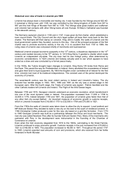 Historical over view of trade in Limerick pre