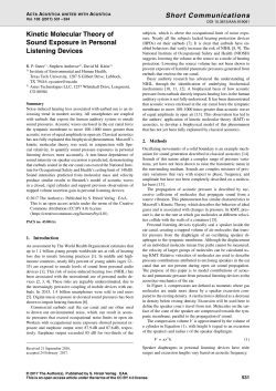 Kinetic Molecular Theory of Sound Exposure in