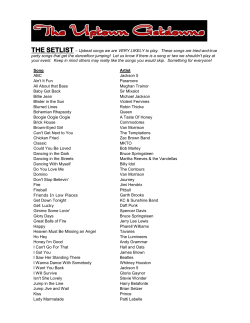 THE SETLIST - The Uptown Getdowns