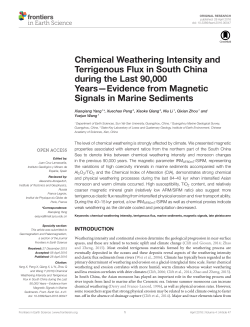Chemical Weathering Intensity and Terrigenous Flux in South China