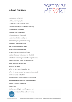 Index of First Lines