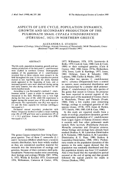 aspects of life cycle, population dynamics, growth and secondary