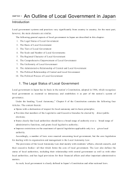 CHAPTER 1 An Outline of Local Government in Japan