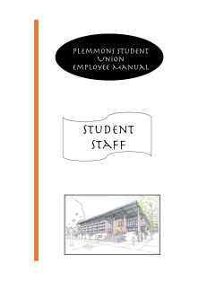 Plemmons Student Union Employee Manual
