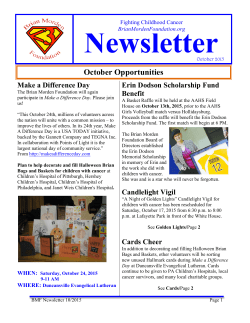 October Opportunities - The Brian Morden Foundation
