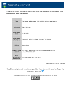 Title The Senses in Literature, 1800 to 1920: Industry and Empire