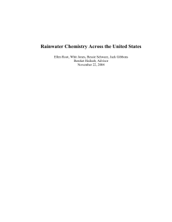 Rainwater Chemistry Across the United States