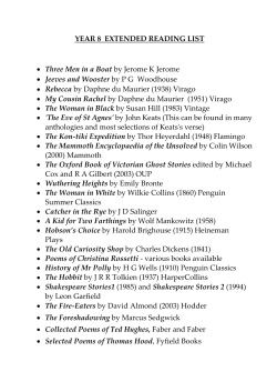 Extended Reading List for Year 8