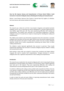 78 | Page How Can We Improve Literacy and Comprehension in