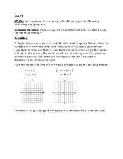 Solve systems of equations graphically and algebraically