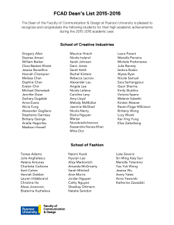 FCAD Dean`s List 2015-2016