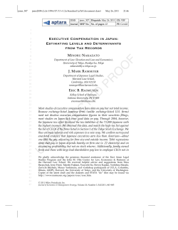 Executive Compensation in Japan: Estimating