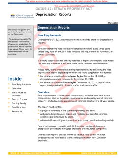 Depreciation Reports - Office of Housing and Construction Standards