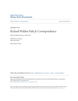 Richard Walden Hale Jr. Correspondence