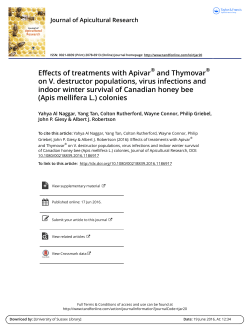 Effects of treatments with Apivar&reg; and Thymovar&reg; on V. destructor