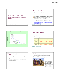 Chapter 7: Economic Growth I: Capital Accumulation and Population