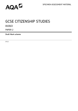 GCSE Citizenship Studies Specimen mark scheme Paper 2
