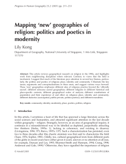 Mapping `new` geographies of religion: politics and poetics in