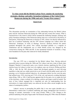 Daniel Frosh paper - School of Politics and International