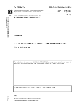 For Official Use DCD/DAC/AR(2000)2/12/ADD3