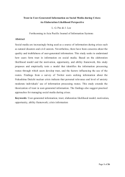 Trust in User-Generated Information on Social Media during Crises
