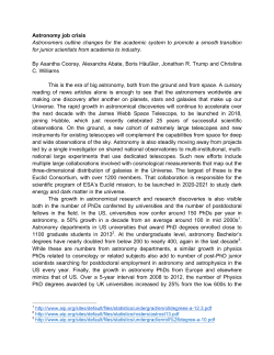 Astronomy job crisis Astronomers outline changes for the academic