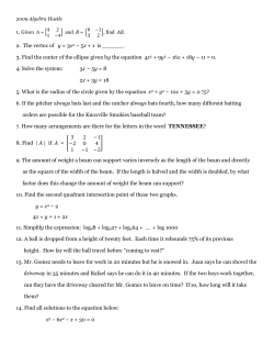2. The vertex of y = 3x2 – 5x + 1 is ______. 3. Find