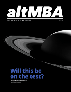 altMBA brochure PDF - Seth Godin`s altMBA
