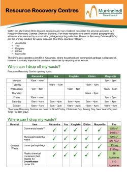 Resource Recovery Centres - Murrindindi Shire Council