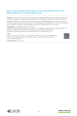 Note on the Potsdam Conference from an unattributed
