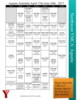 Northwest YMCA Swim Schedule: April 17 &ndash; June