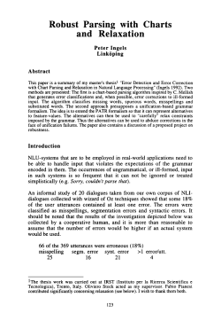 Robust Parsing with Charts and Relaxation