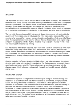 Playing with the Clouds:The Foundations of Taoist