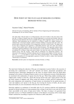 dew point of the flue gas of boilers co-firing biomass