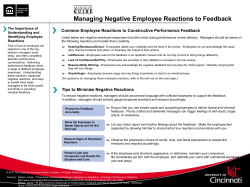 Managing Negative Employee Reactions to Feedback