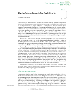 Placebo Science: Research You Can Believe In