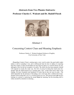 Abstract 1 Concerning Context Clues and Meaning